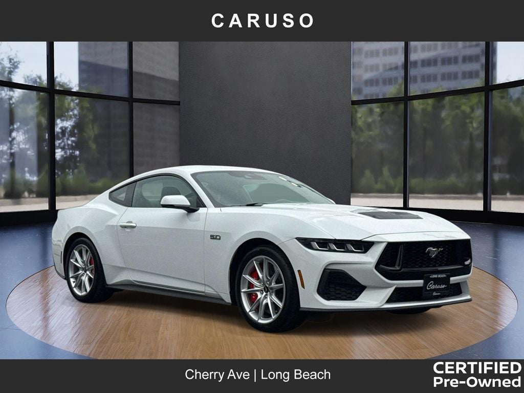 2025 Ford Mustang GT Premium in Oxford White — front three-quarter view