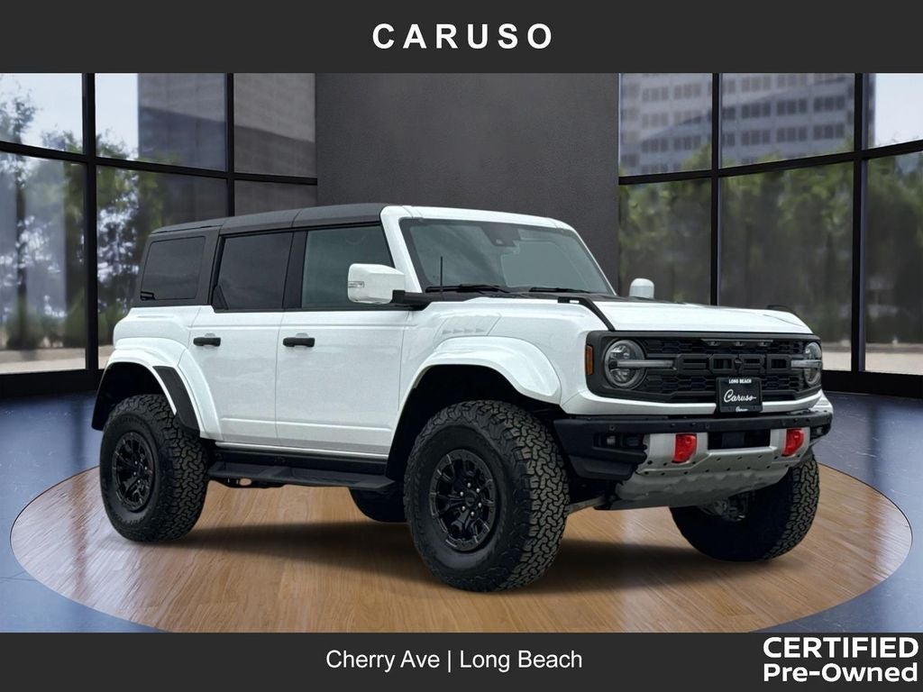 2024 Ford Bronco Raptor in Oxford White — front three-quarter view