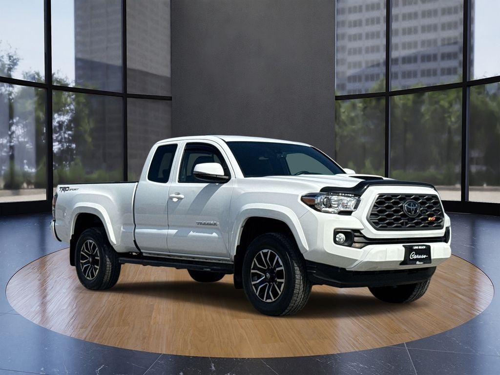 2022 Toyota Tacoma TRD Sport V6 in White — front three-quarter view