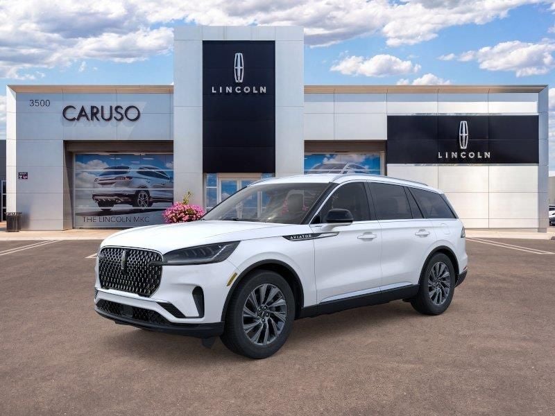 2026 Lincoln Aviator Premiere in White Metallic — front three-quarter view