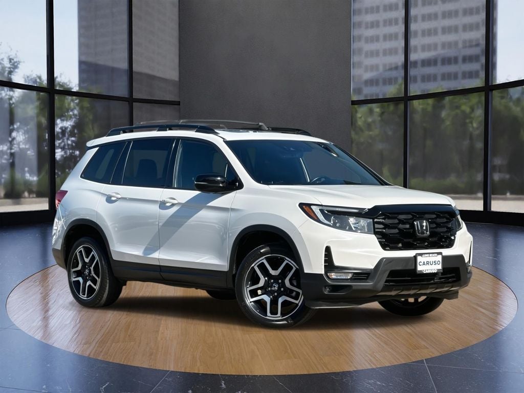 2022 Honda Passport Elite in White — front three-quarter view